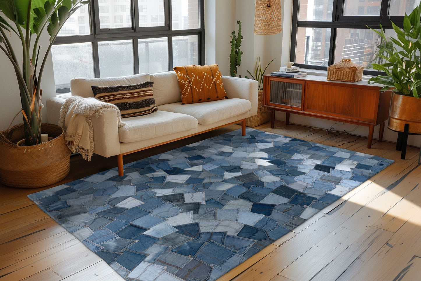 LaleeAvenue Vloerkleed My Denim Pocket 465 Blauw