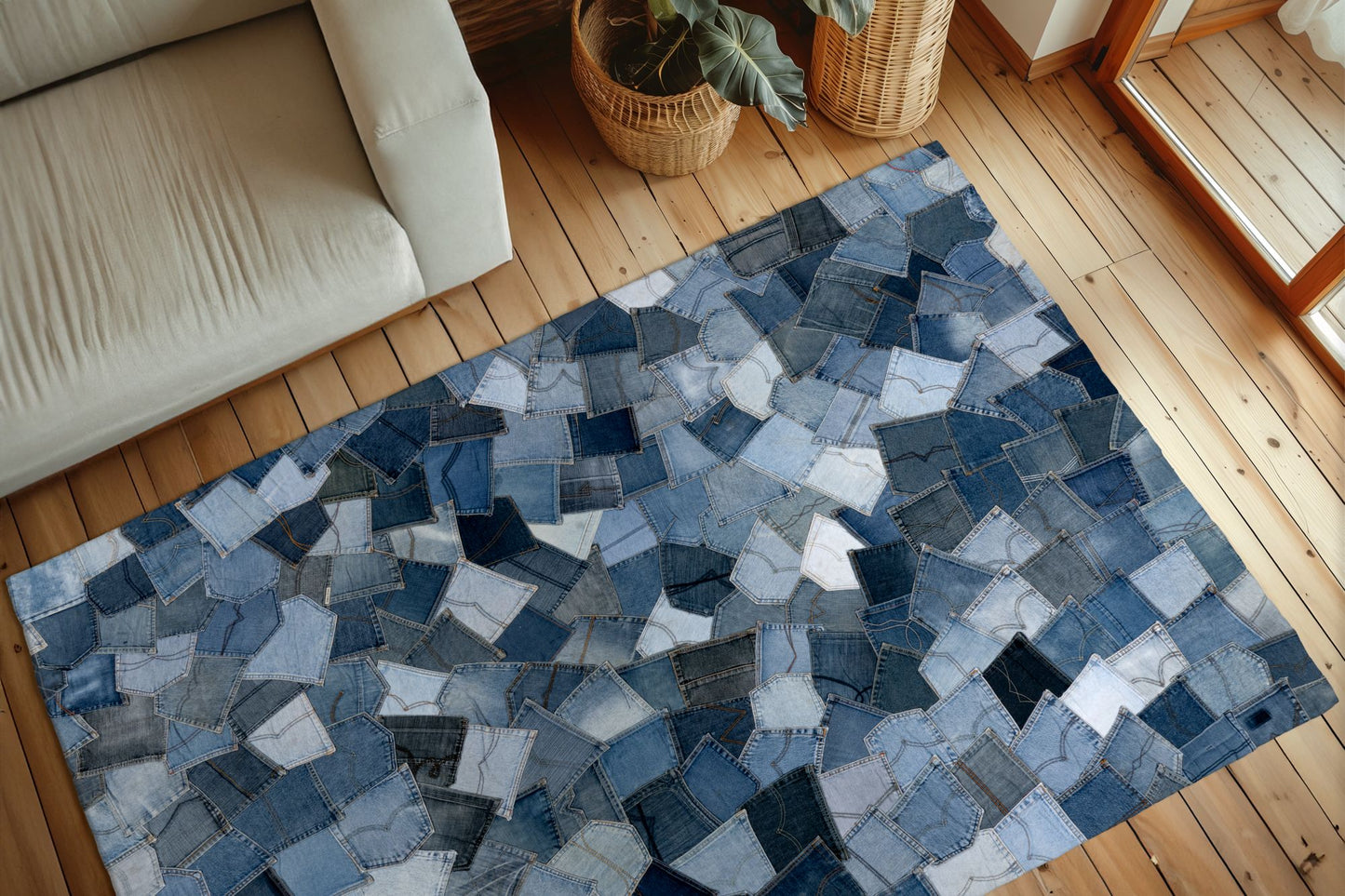 LaleeAvenue Vloerkleed My Denim Pocket 465 Blauw