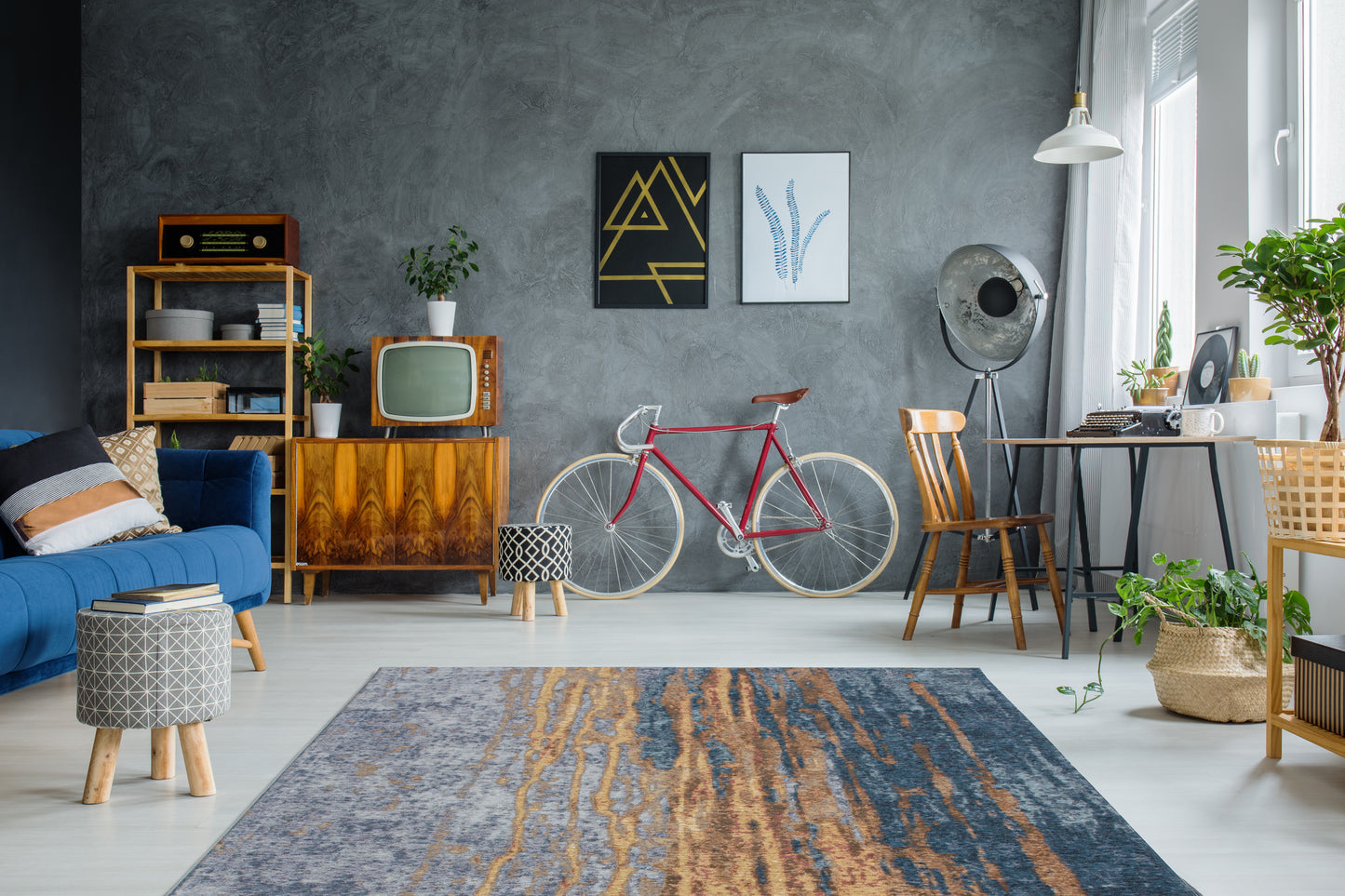 LaleeAvenue Vloerkleed Blaze 300 Beige / Blauw