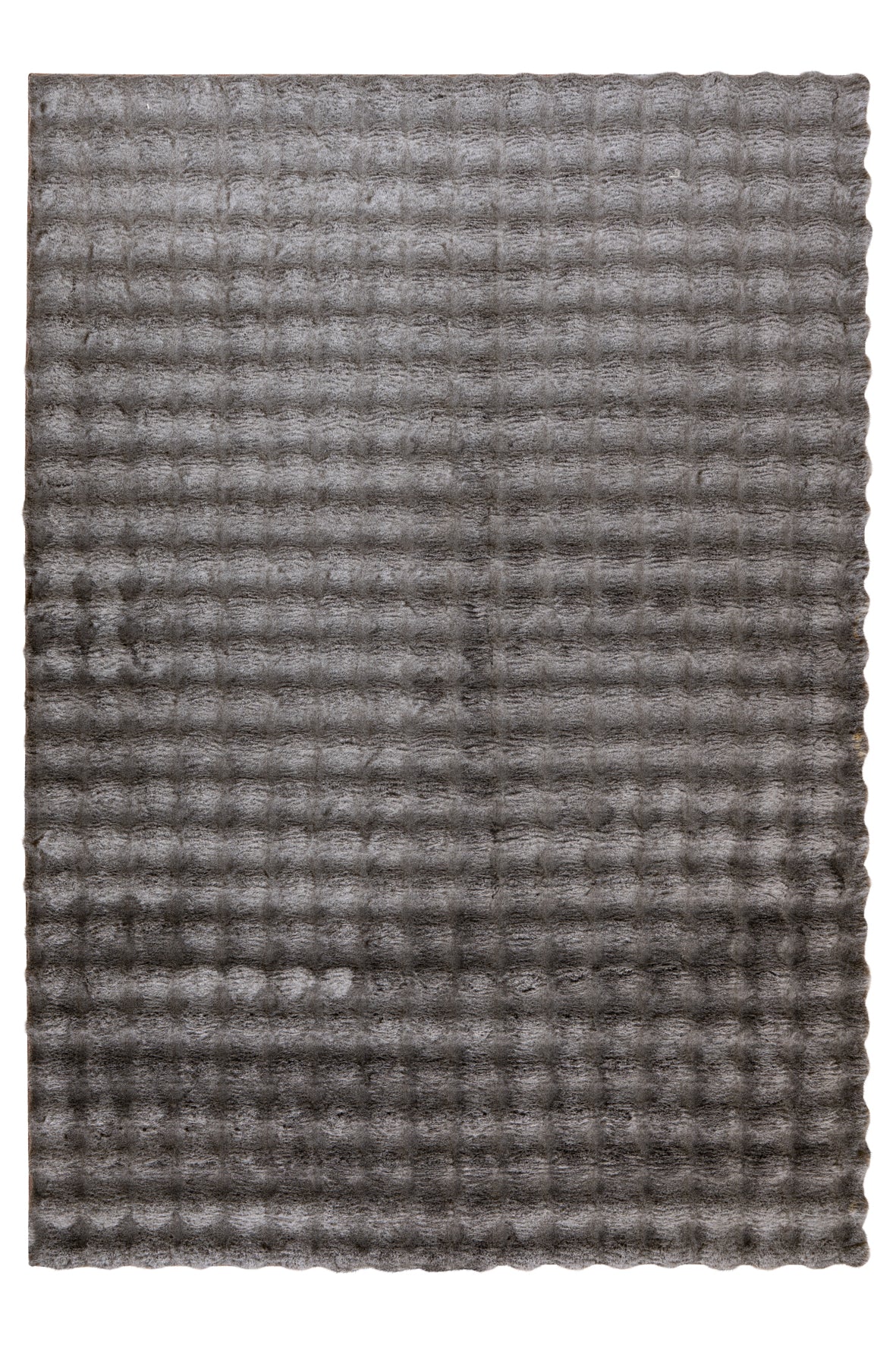 Bovenaanzicht van vloerkleed My Calypso in taupe – luxe structuur en speelse schaduwwerking zichtbaar in de textuur