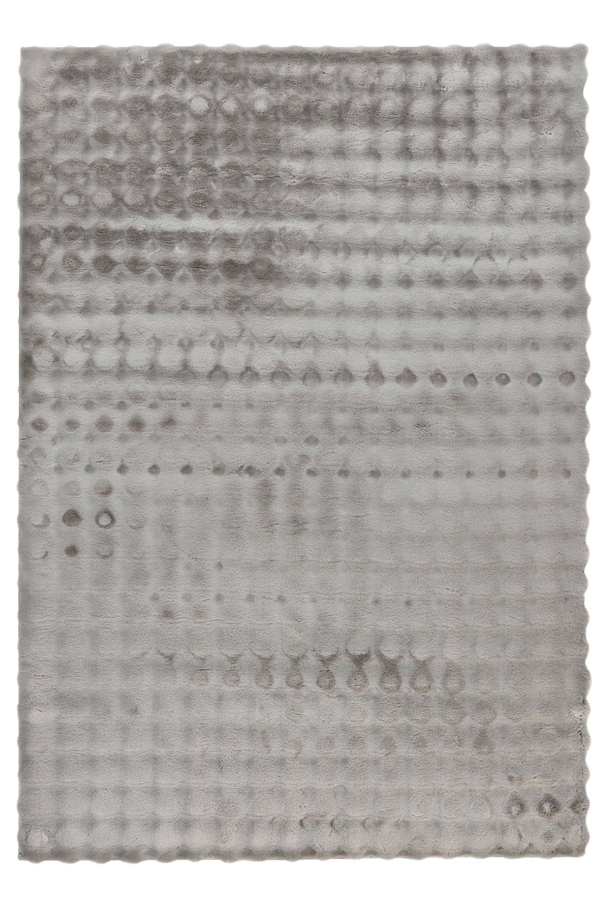 Bovenaanzicht van het My Aspen vloerkleed in zilvergrijs met golvende textuur
