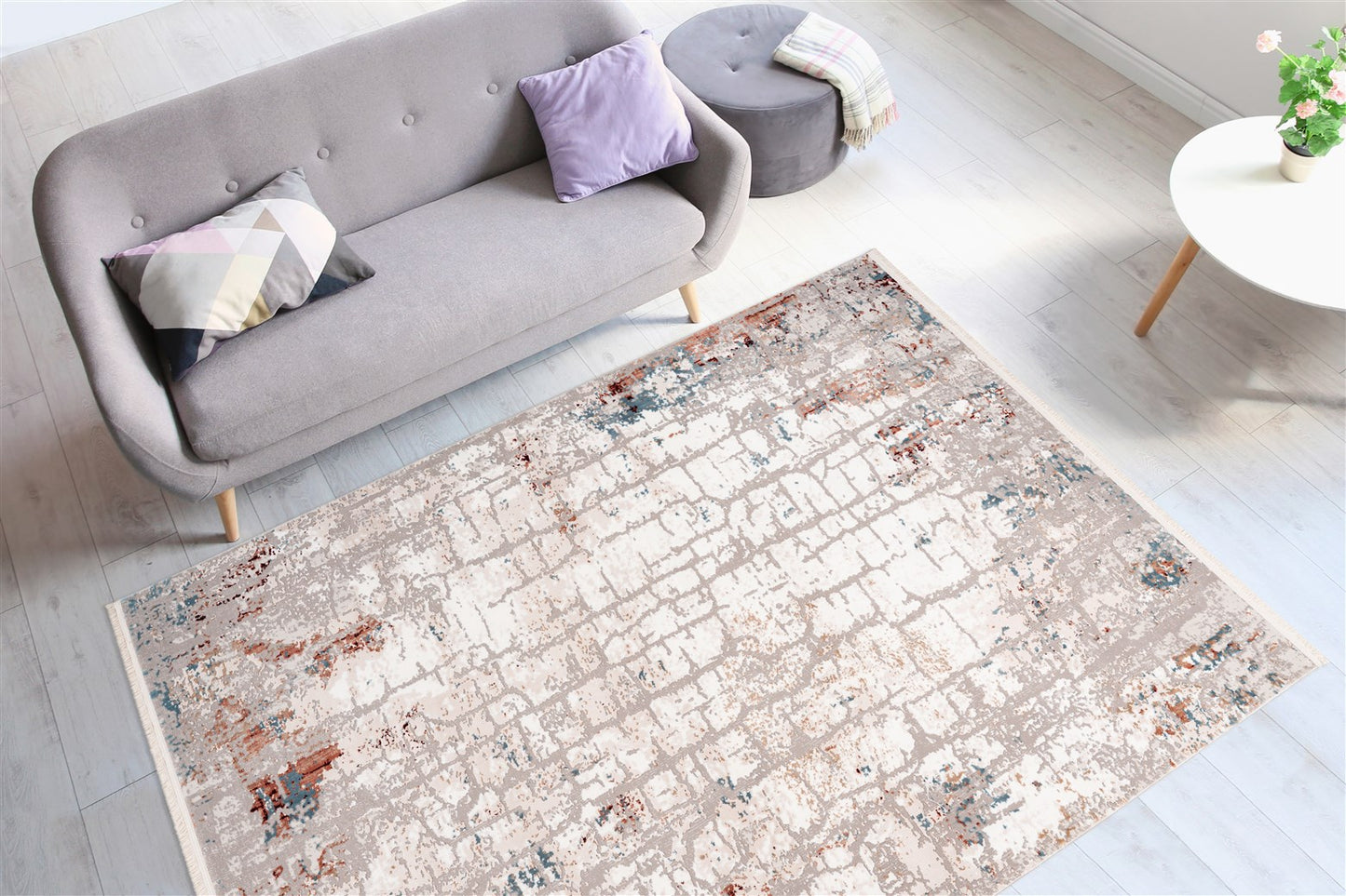 LaleeAvenue Vloerkleed Akropolis 125 Grijs/Lichtroze