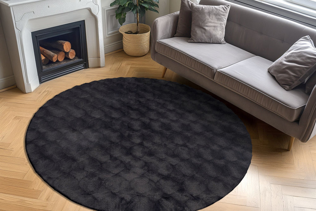 Vloerkleed Diamond Cut 800 Rond antraciet – machinegeweven en zacht van Lalee.Avenue
