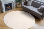 Vloerkleed Diamond Cut 800 Rond crème – machinegeweven en zacht van Lalee.Avenue