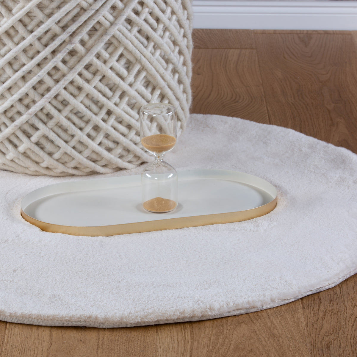 My Cha Cha rond crème vloerkleed – sfeerimpressie