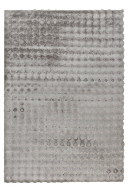 Bovenaanzicht van het My Aspen vloerkleed in zilvergrijs met golvende textuur