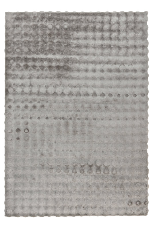 Bovenaanzicht van het My Aspen vloerkleed in zilvergrijs met golvende textuur