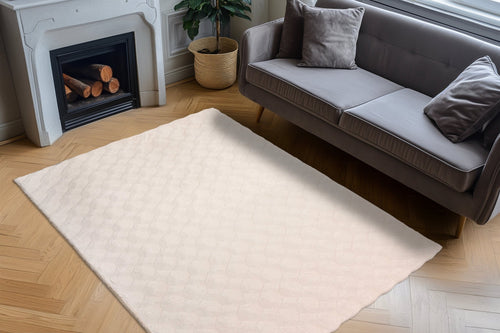 Vloerkleed Diamond Cut 800 crème – machinegeweven en zacht - Lalee.Avenue