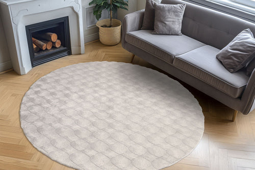 Vloerkleed Diamond Cut 800 Rond grijs – machinegeweven en zacht - Lalee.Avenue