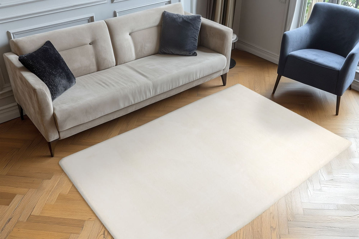 Vloerkleed Milestone crème – machinegeweven en zacht - Lalee.Avenue