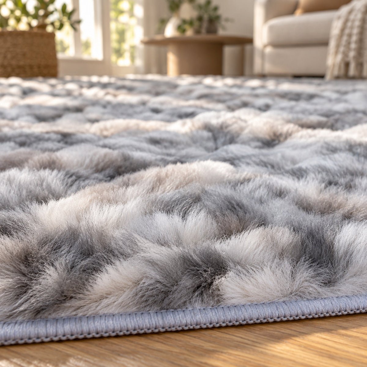 Vloerkleed My Camouflage grijs – handgetuft en zacht - LaleeAvenue