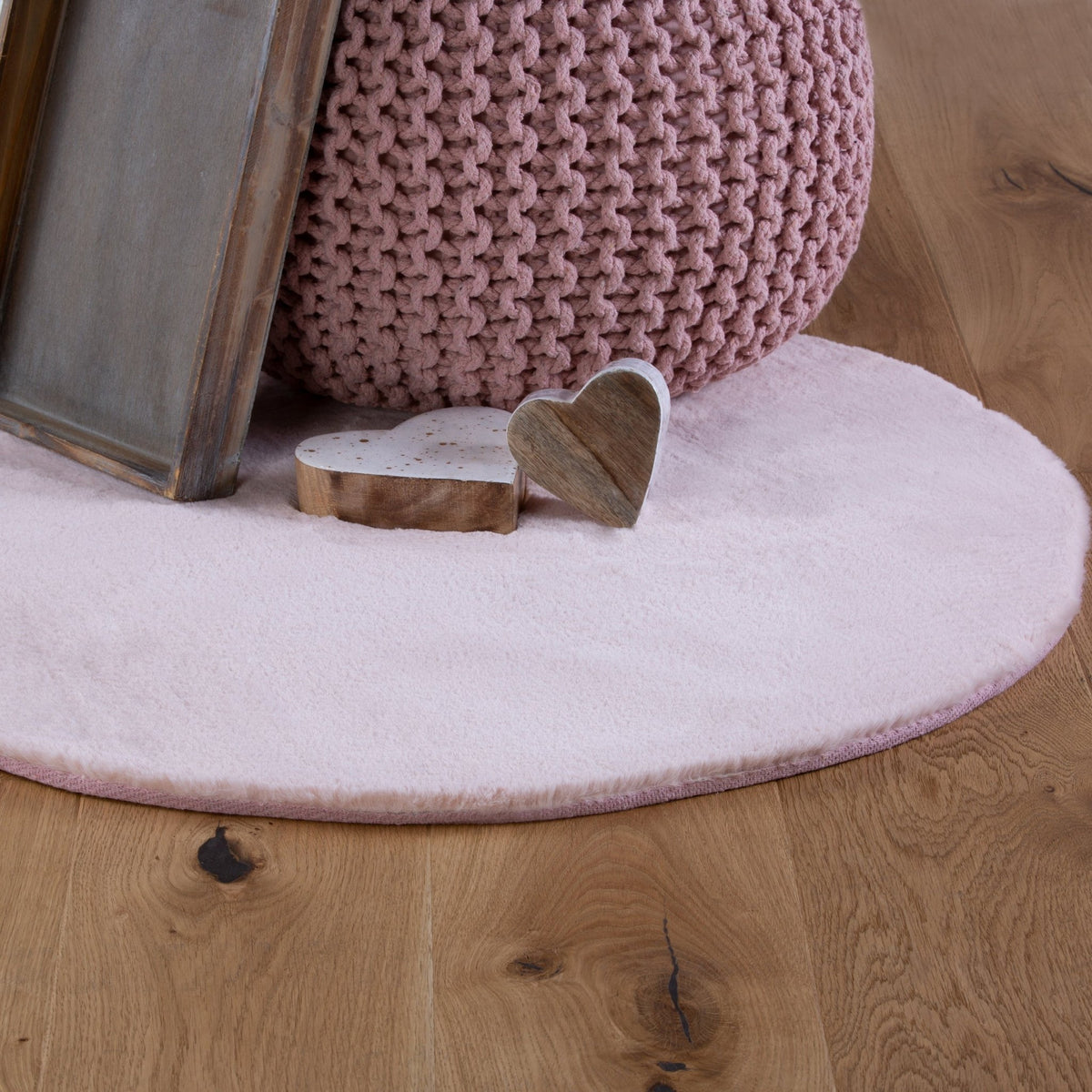 Vloerkleed My Cha Cha Rond poederroze – handgetuft en zacht - Lalee.Avenue