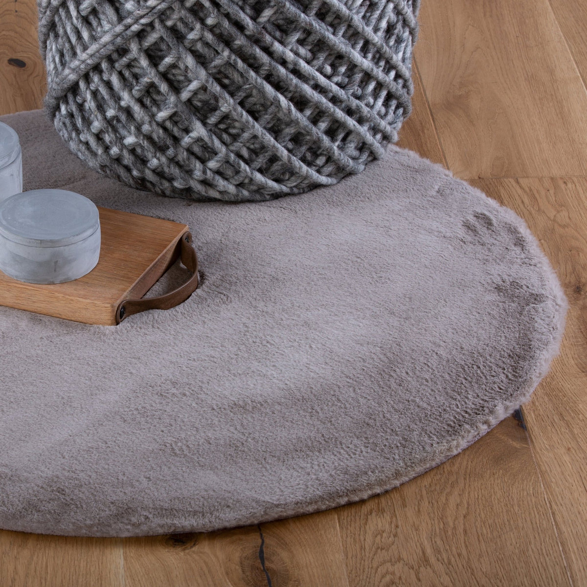 Vloerkleed My Cha Cha Rond taupe – handgetuft en zacht - Lalee.Avenue