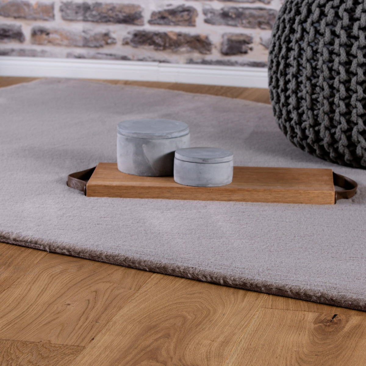 Vloerkleed My Cha Cha taupe – handgetuft en zacht - Lalee.Avenue
