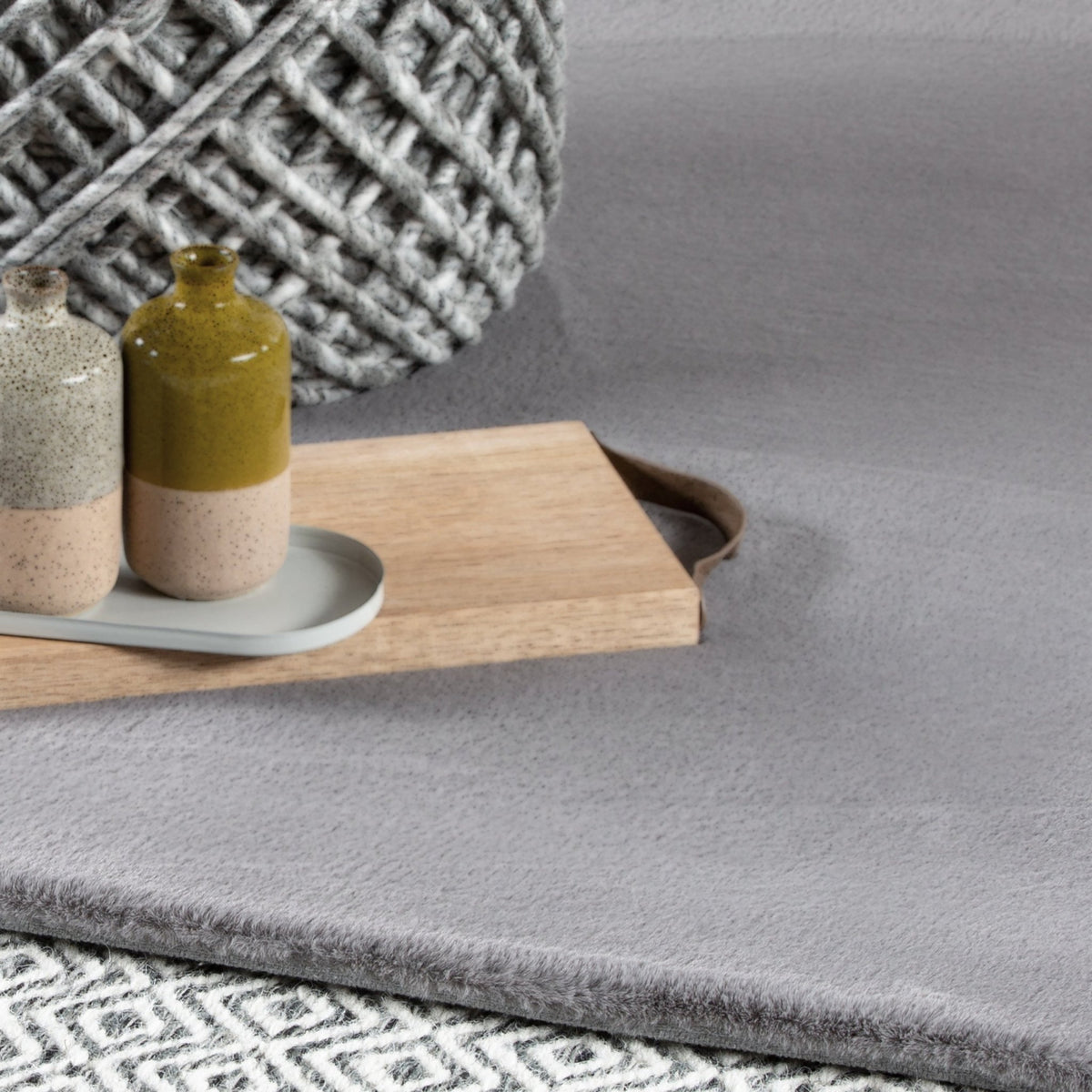 Vloerkleed My Cha Cha zilver – handgetuft en zacht - Lalee.Avenue