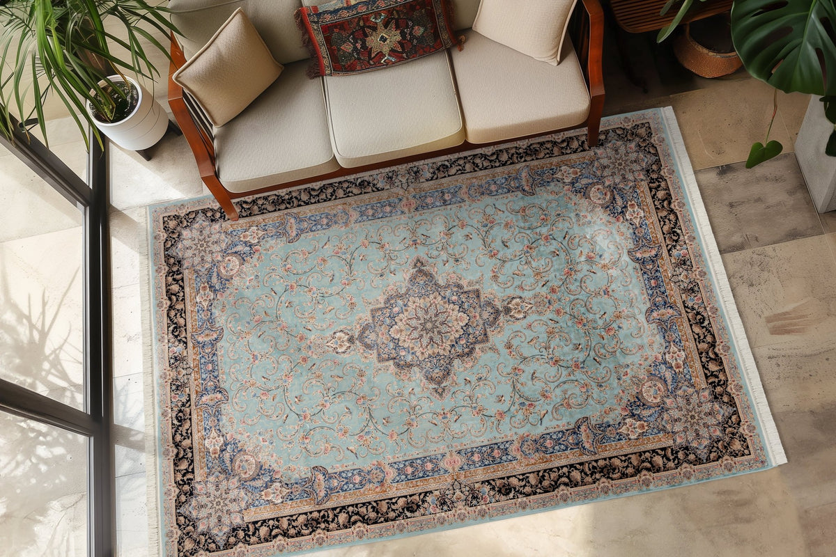 Vloerkleed My Farah Diba 943 blauw – machinegeweven en zacht - Lalee.Avenue