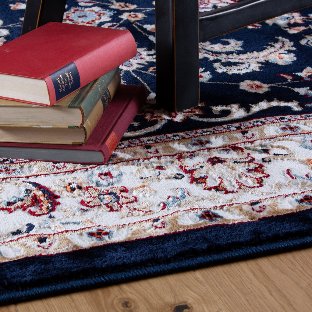 Vloerkleed My Isfahan 741 marineblauw – machinegeweven en zacht - Lalee.Avenue