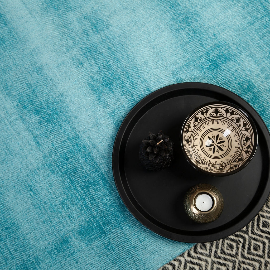 Vloerkleed My Maori 220 turquoise – handgeweven en zacht - Lalee.Avenue